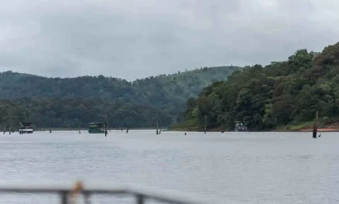 Scenic Periyar River landscape in Thekkady, Kerala