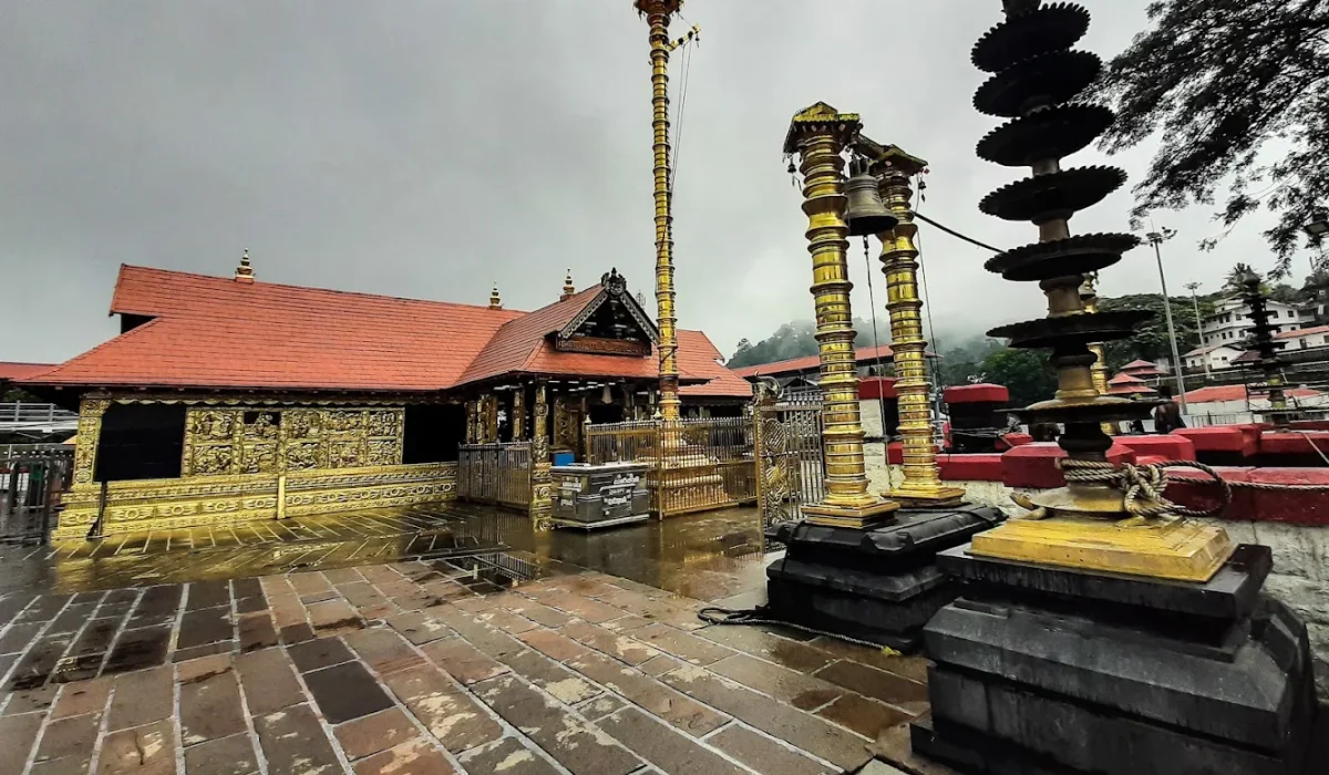 a building with a tower and bells