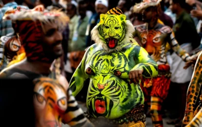 Pulikali in Kerala: The Famous Tiger Dance of Thrissur During Onam